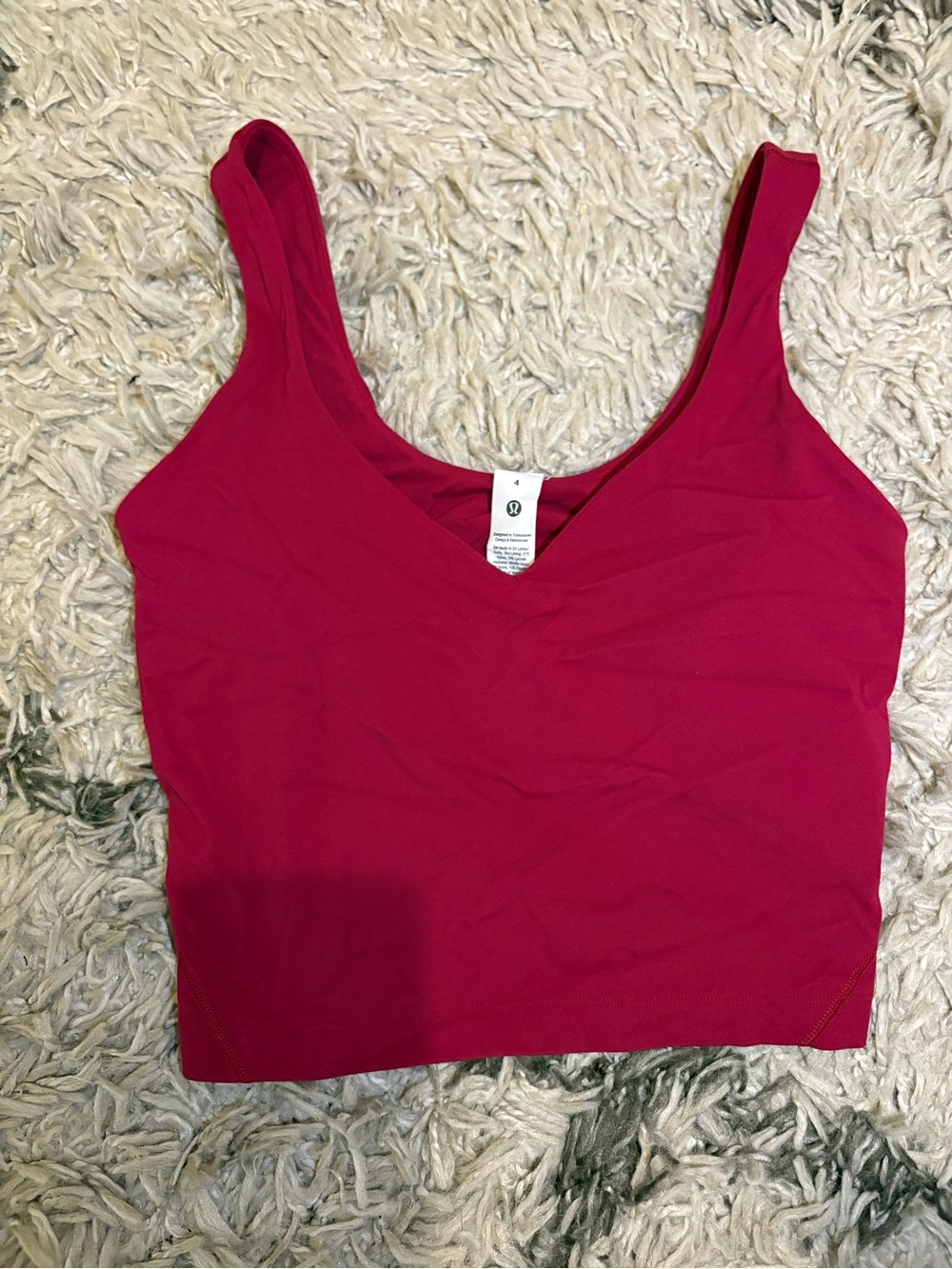Lululemon raspberry rave align tank top size 4